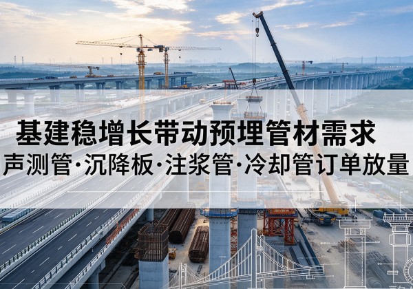 获嘉基建稳增长带动预埋监测管材需求，声测管、沉降板、注浆管订单持续放量